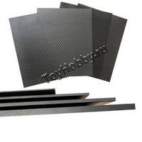 Карбоновый лист, толщина 1.0 мм, 400 x 500 мм, полотняное (CFS-1.0-40x50-PL)