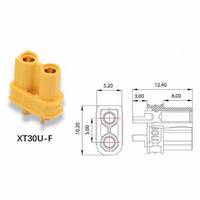  Разъем силовой XT30U "мама" 2 мм, 1 шт. (XT30U-Plug-F)