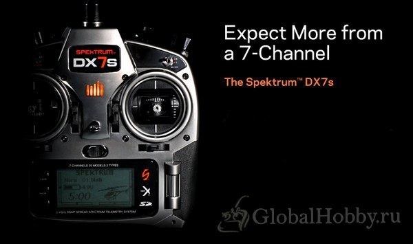 Аппаратура управления Spektrum DX7s для радиоуправляемых моделей самолетов и вертолетов.